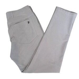 Public Rec Pants Men's 34 Gray Performance Pants Straight Fit Polyester Spandex